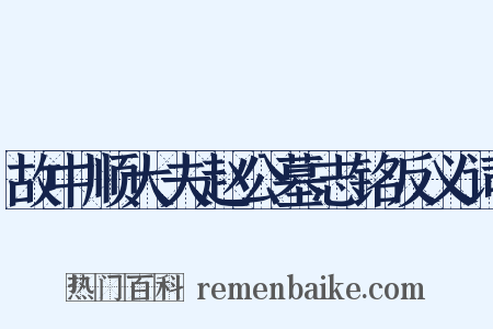 故中顺大夫赵公墓志铭反义词是什么意思的图片